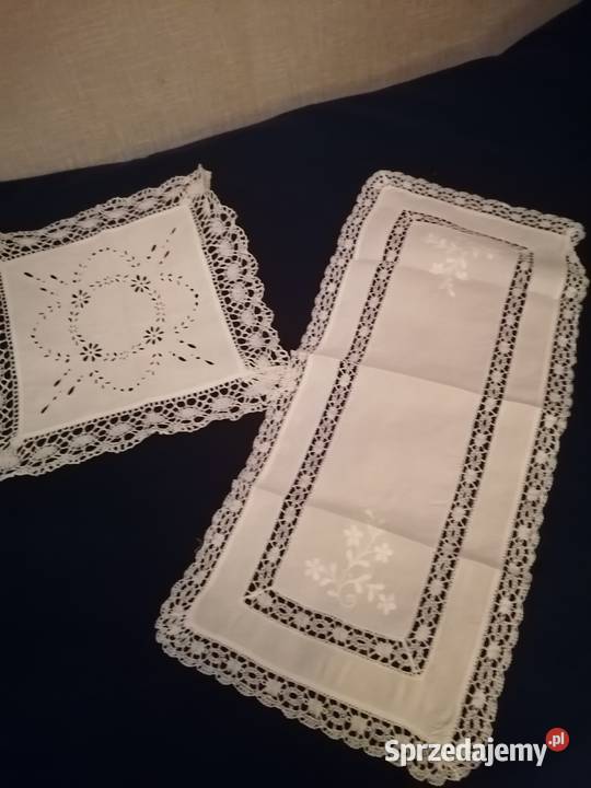 Niemieckie haftowane serwety pomorskie Gdańsk