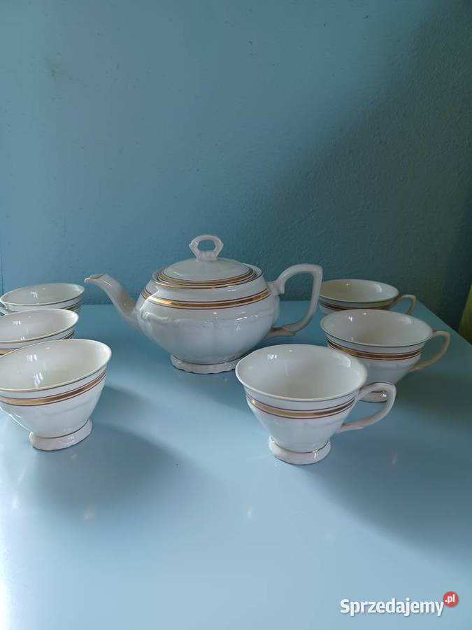 Stara porcelna Bogucice dzbanek 6 filiżanek łódzkie Łódź
