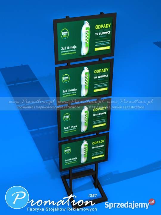 Czarny stand na plakaty A3 x 4 stojak do urzędu Sklep łódzkie Łódź