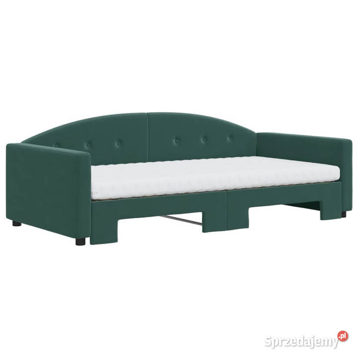 Sofa rozsuwana z materacami ciemnozielona Warszawa sprzedam