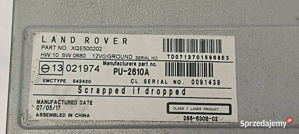 ZMIENIARKA CD LAND ROVER RANGE ROVER VOGUE L322 osobowe Lipno sprzedam