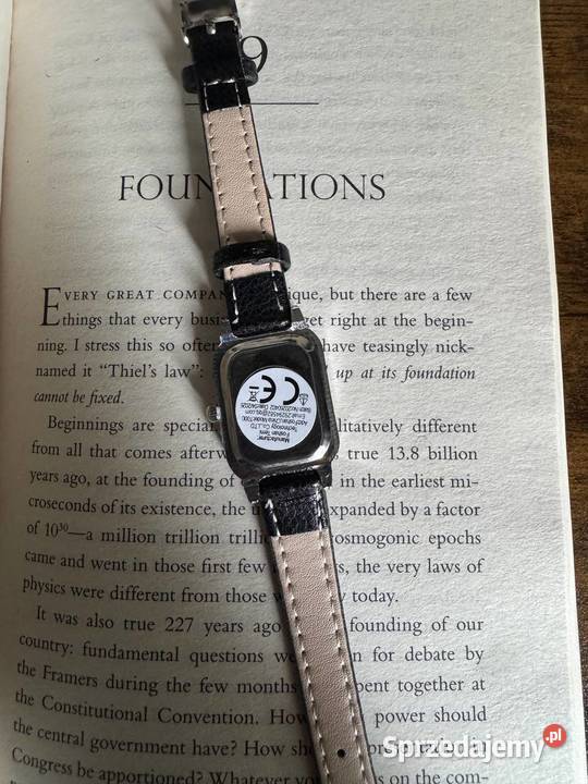 Retro Rectangular Black Watch Zegarek Old Money Włocławek