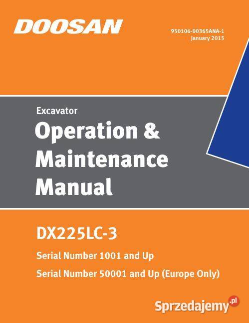 Doosan DX225 LC3 instrukcja obsługi DTR