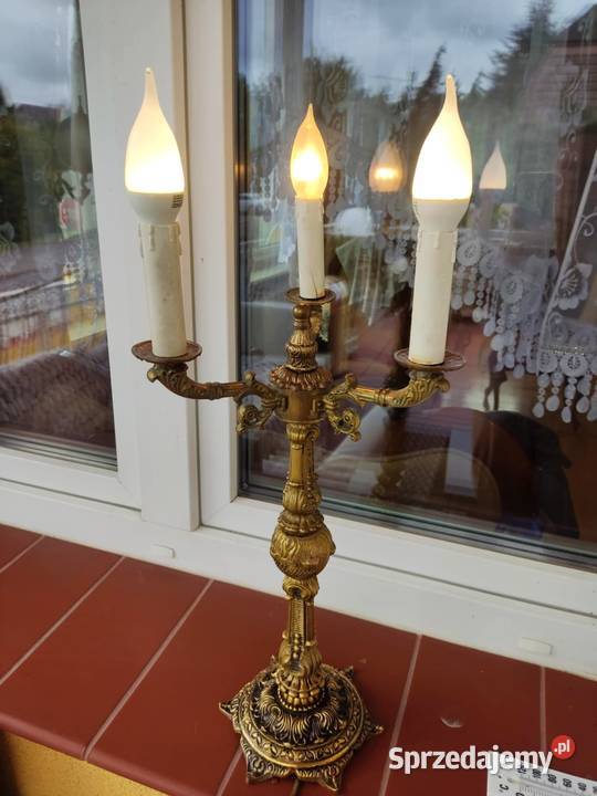ponad 3 mosiądzu kandelabr lampa stara Gorzów Wielkopolski