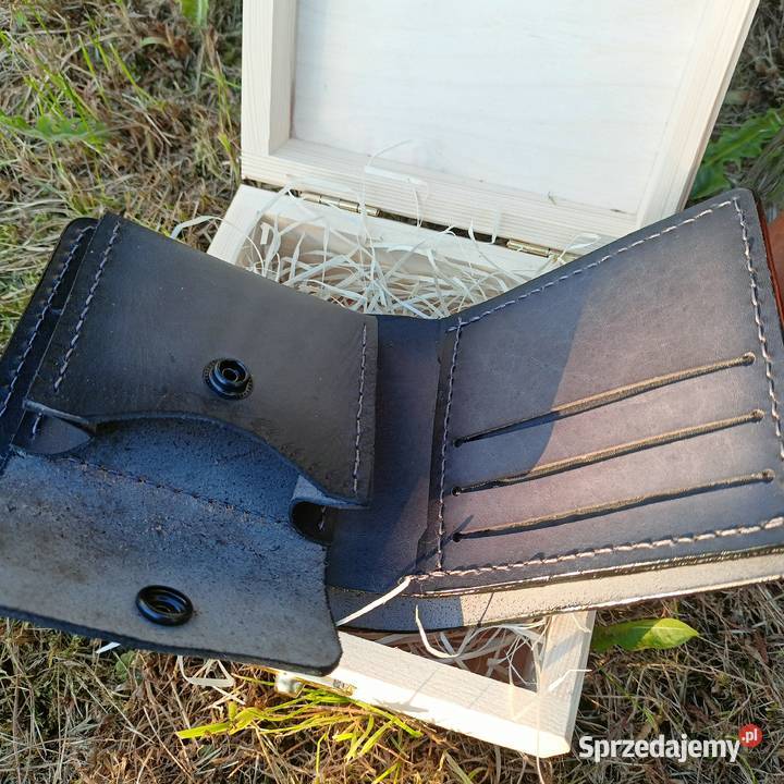 Skórzane rękodzieło portfel Harley biker 10cm sprzedam