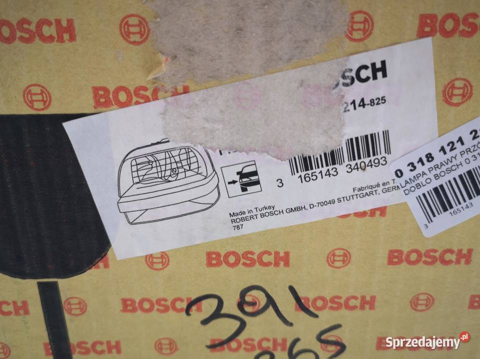 LAMPA PRAWY PRZÓD FIAT DOBLO 2001 NOWA BOSCH