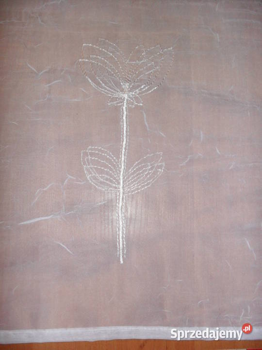 Firana gotowa woal kresz haft 100 x 390 biały Wrocław