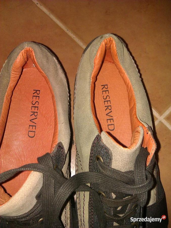 BUTY MĘSKIE RESERVED BRĄZOWE SKÓRA NA WIOSNĘ kolorowy Lublin