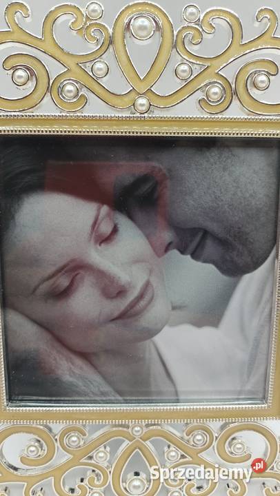 Ramka na zdjęcie metalowa z perełkami glamur Zamość