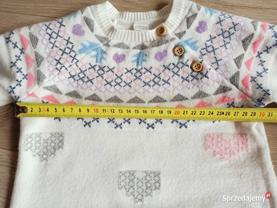 Komplet dziewczęcy sweter tunika leginsy ecru Płock