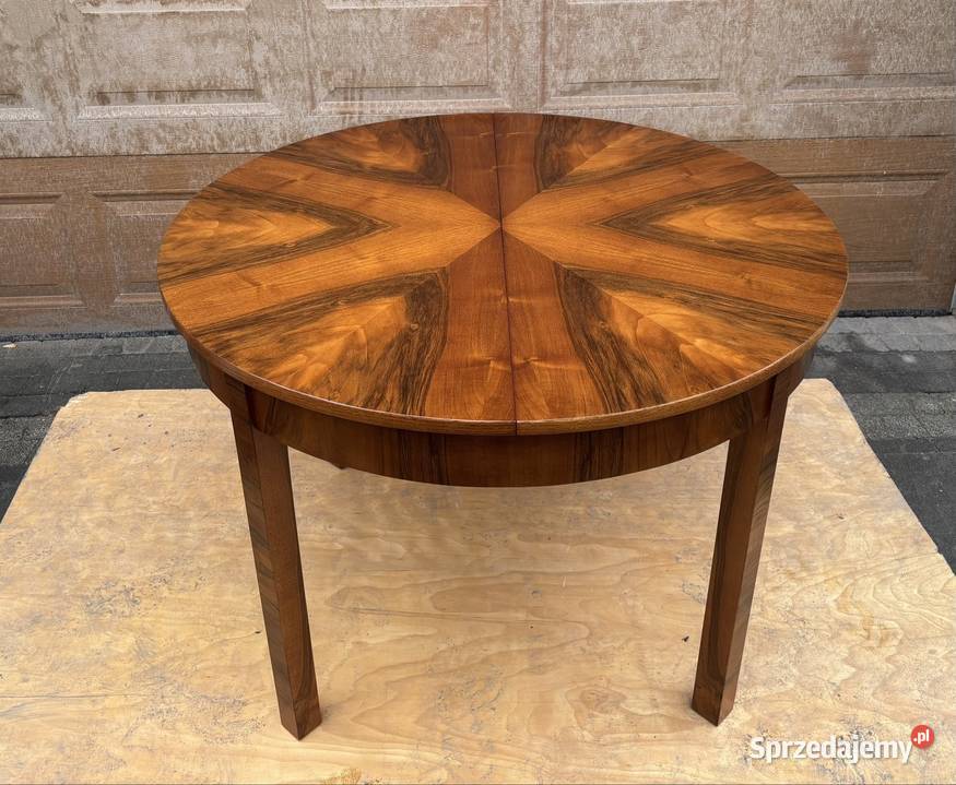 Stół Okrągły Orzech 110 Art Deco Gwiazda Warszawa