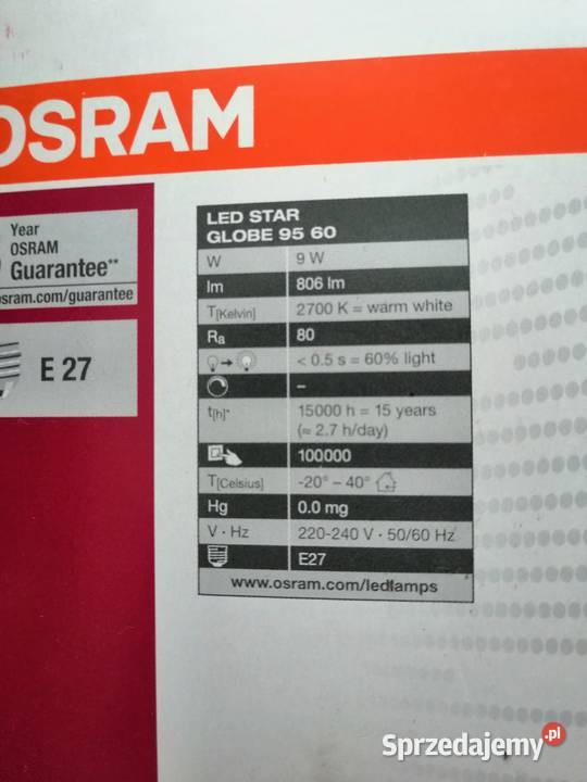 ŻARÓWKA OSRAM 60W ENERGOOSZCZĘDNA Warszawa
