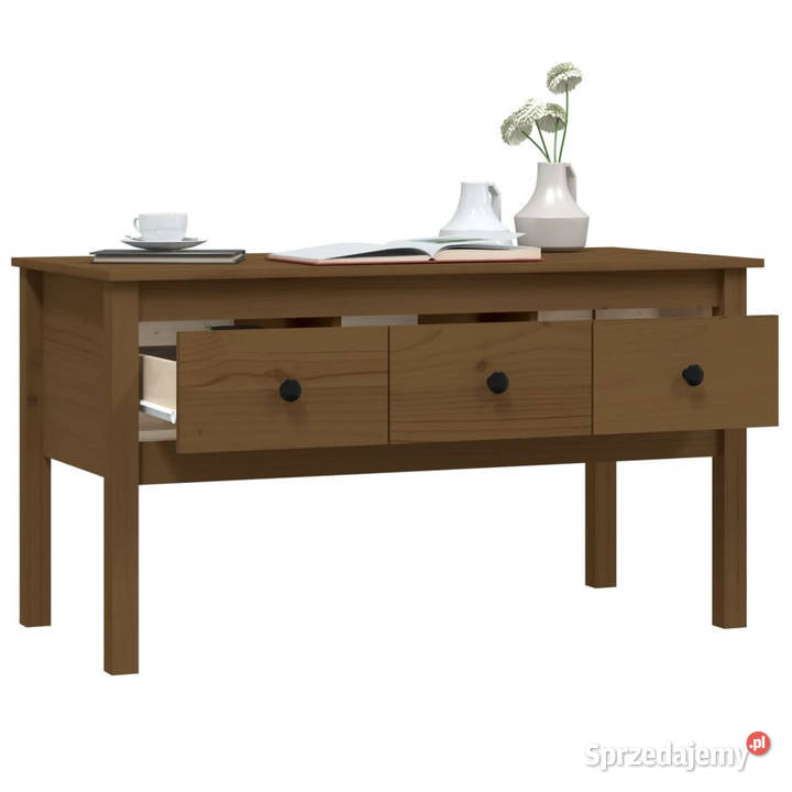 Stolik kawowy miodowy brąz 102x49x55 lite drewno Stoły Warszawa