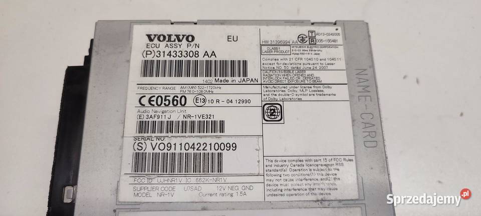 VOLVO XC60 CZYTNIK RADIO NAWIGACJA 31433308 dolnośląskie
