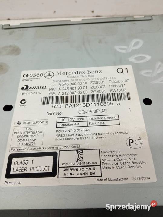 RADIO FABRYCZNE 2469008619 MercedesBenz Bklasa sprzedam