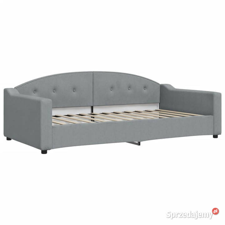 Sofa z funkcją spania jasnoszara obita tkaniną 223cm Warszawa
