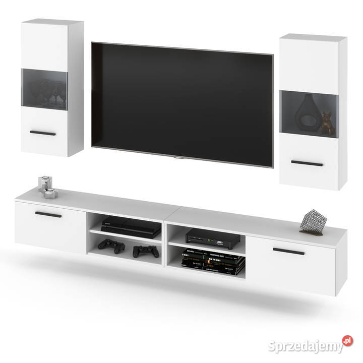 Meblościanka Biała Nowoczesna Pod Telewizor