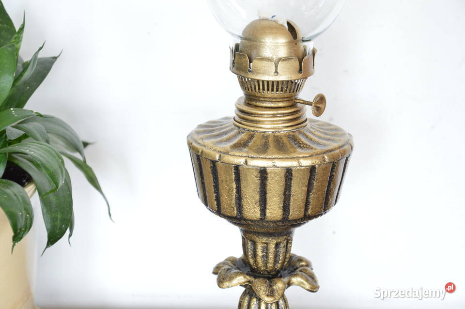 piękna żeliwna LAMPA NAFTOWA b stara Jastrzębie-Zdrój