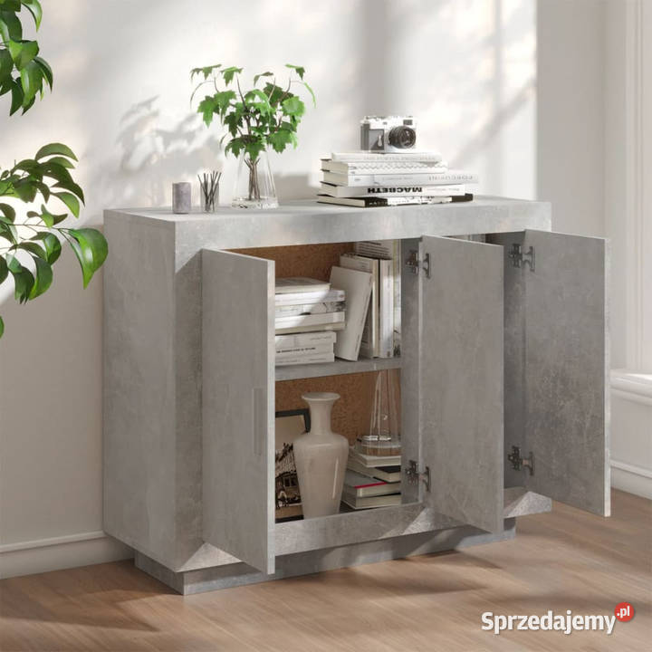 Szafka szarość betonu 92x35x75 materiał