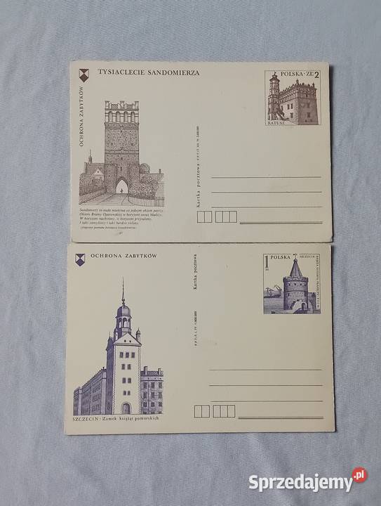 2 pocztówki Ochrona zabytków Tysiąclecie Koźminek