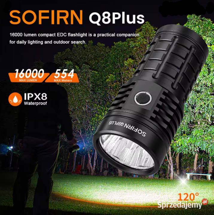 Sofirn Q8 Plus Super mocna latarka LED 16000lm Wola Dębińska sprzedam