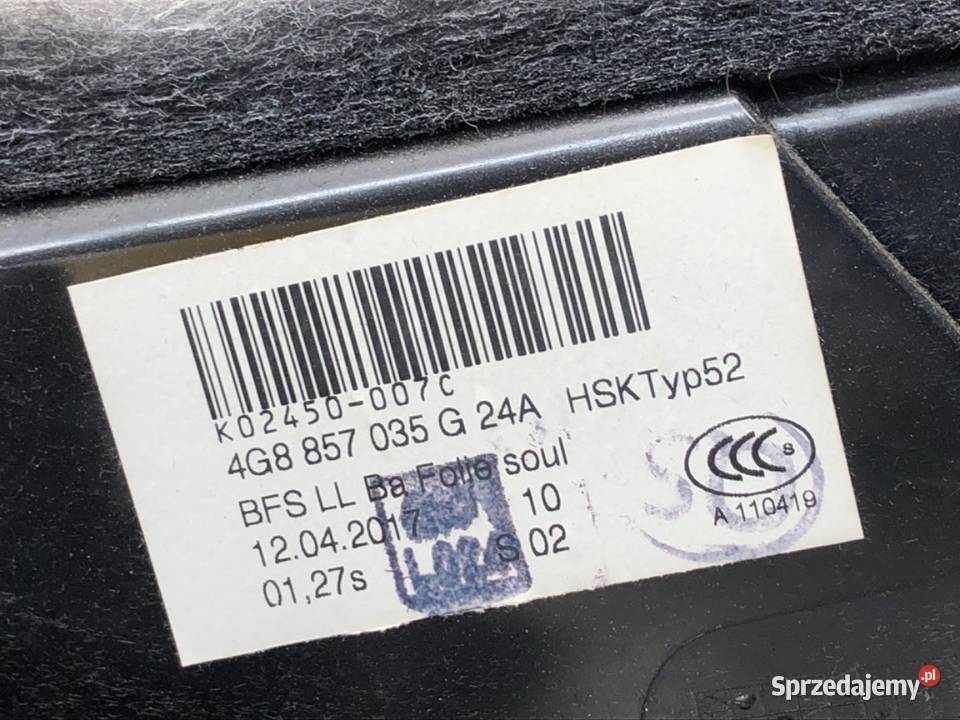 SCHOWEK PASAŻERA AUDI A6 C7 Kombi 1118