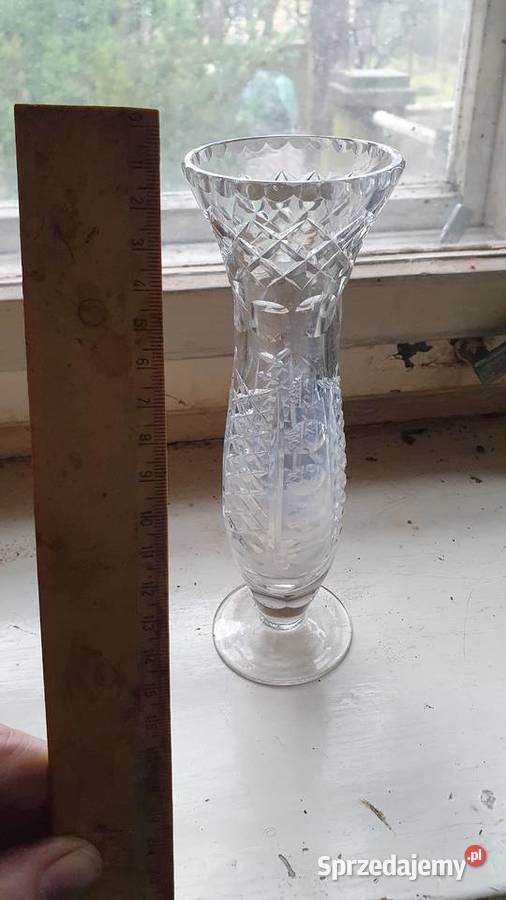Wazon kryształowy na cięte kwiaty huta Julia PRL