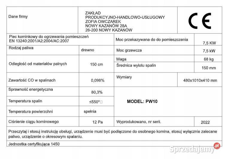 Piec Koza Wolnostojący Stalowy Polski Eko FATRA Dom i Ogród Szczucin