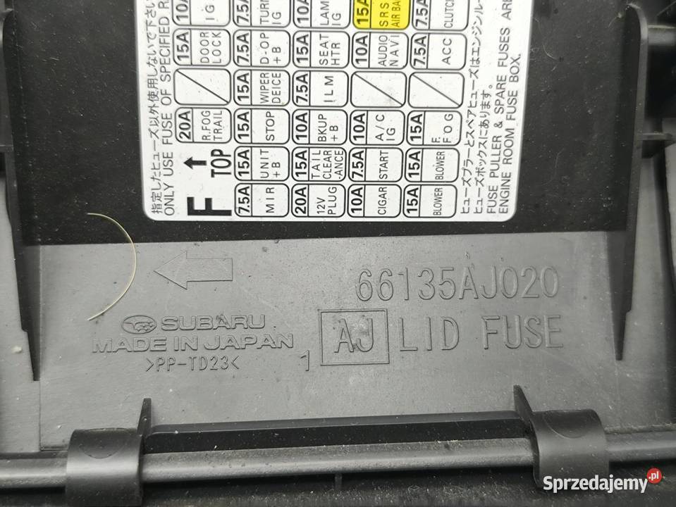 OSŁONA KONSOLI DESKI SUBARU FORESTER IV SJ