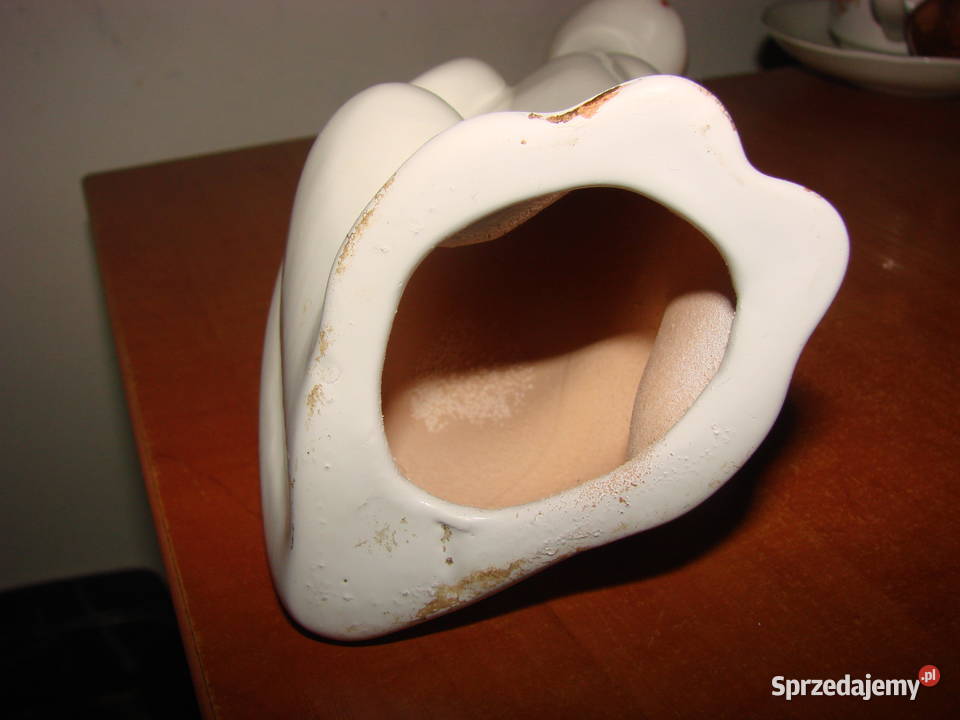 Biała kotka ceramiczna figurka Pruszcz Gdański sprzedam