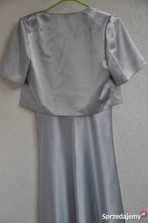 Srebrna długa sukienka bolerko 38 Kraków