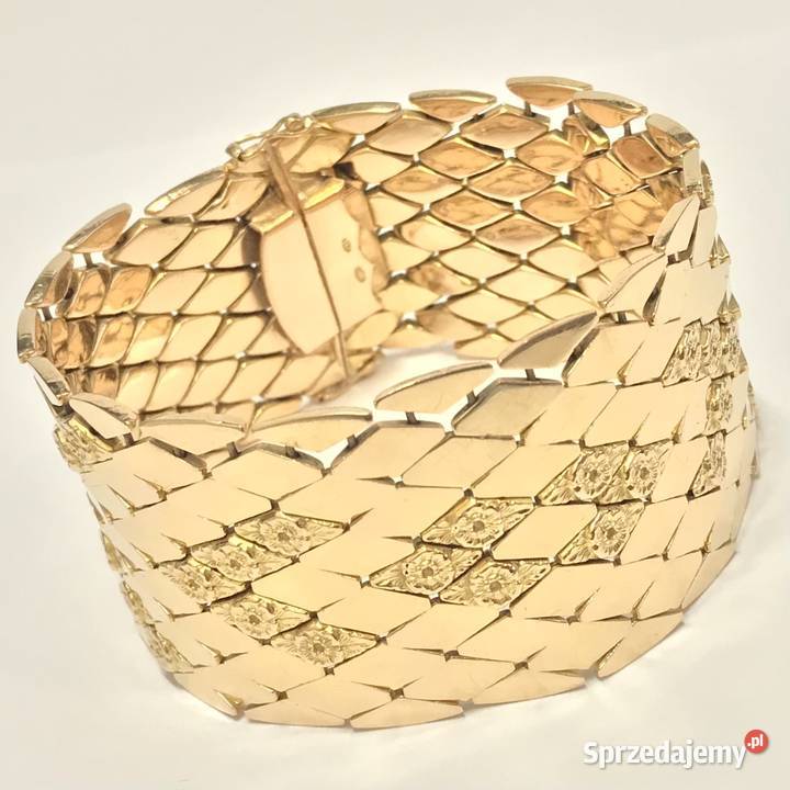 Złota BRANSOLETKA damska 18K półsztywna CUDOWNA złote mazowieckie Warszawa