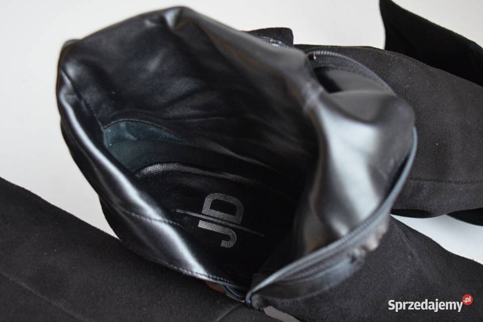 WYGODNY OBCAS naturalny zamsz muszkieterki 25cm Kozaki podlaskie