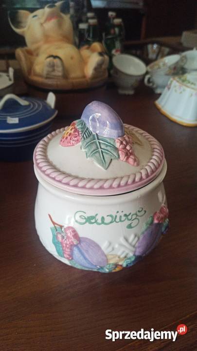 Pojemnik z truskawkami i śliwkami Porcelana i szkło Gdańsk