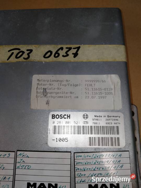 MAN STEROWNIK 0281001521 51116151005 51116157119 lubuskie Kargowa