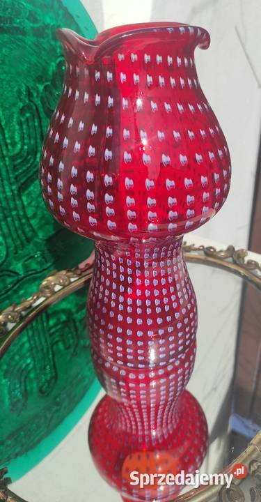 Unikatowy wazon Niemen i z przecinkami Pabianice