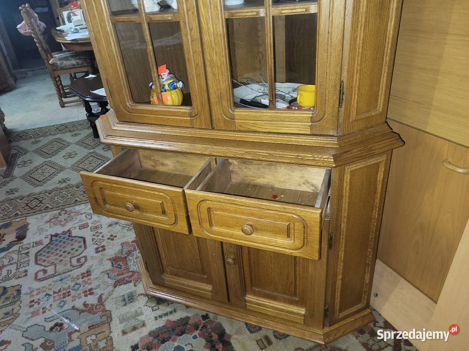 Duża witryna narożna dębowa dąb rustykalny z Sypniewo sprzedam