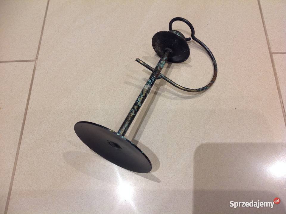 Świecznik Mosiężny Vintage Nowa Sól