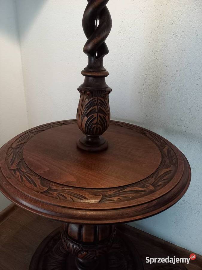 Lampa drewniana rzeźbiona odcienie brązowego kujawsko-pomorskie Lipno