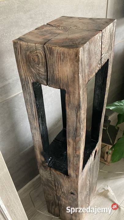 Lampa stojąca z beli drewna Skoroszyce sprzedam