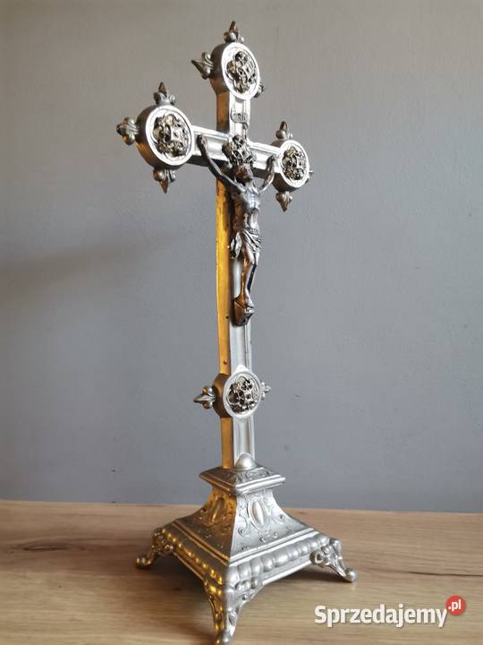 Stary przedwojenny duży Krzyż Krucyfiks Pasyjka