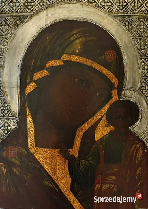 Ikona Matka Boża Kazańska XIXw 0172 Malarstwo mazowieckie Warszawa