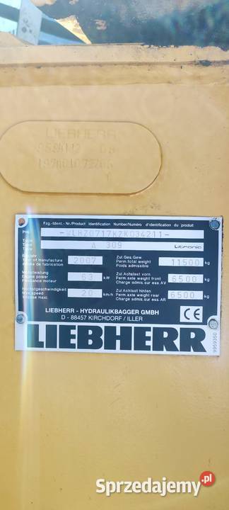 Koparka kołowa LIEBHERR A 309 LITRONIC Bobrowniki Wielkie