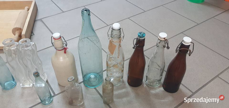 Powojenne butelki zestaw Łódź