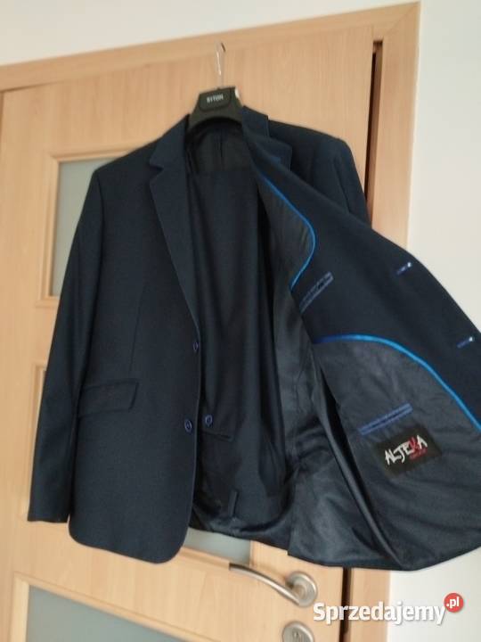 Elegancki garnitur męski ciemny granat ALJEKA Warszawa sprzedam