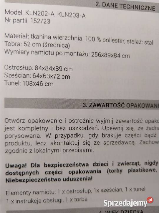 NAJTANIEJ Namiot z Tunelem Samorozkładający Zabrze
