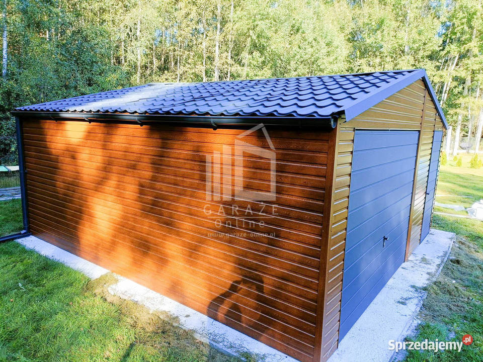 GARAŻ BLASZANY 5m x 6m poziom dwuspad Brama Lidzbark Warmiński sprzedam