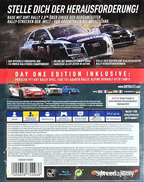 DIRT RALLY 20 PLAYSTATION 4 PLAYSTATION 5 4 5 Gry na konsole Kraków