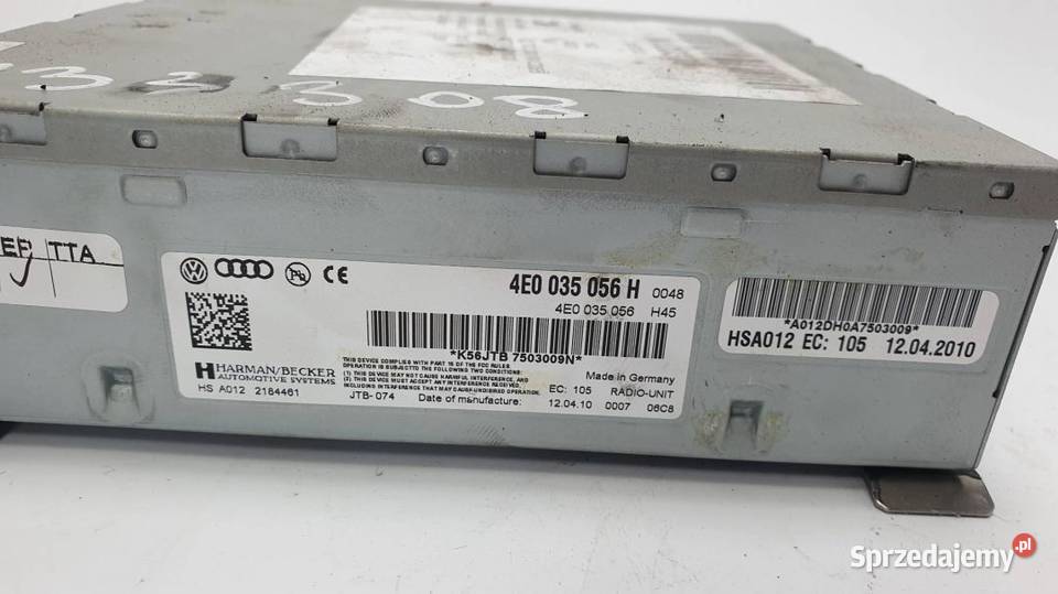 TUNER MODUŁ 4E0035056H AUDI S8 A8 D4 FV23 LEGAL kujawsko-pomorskie Lipno