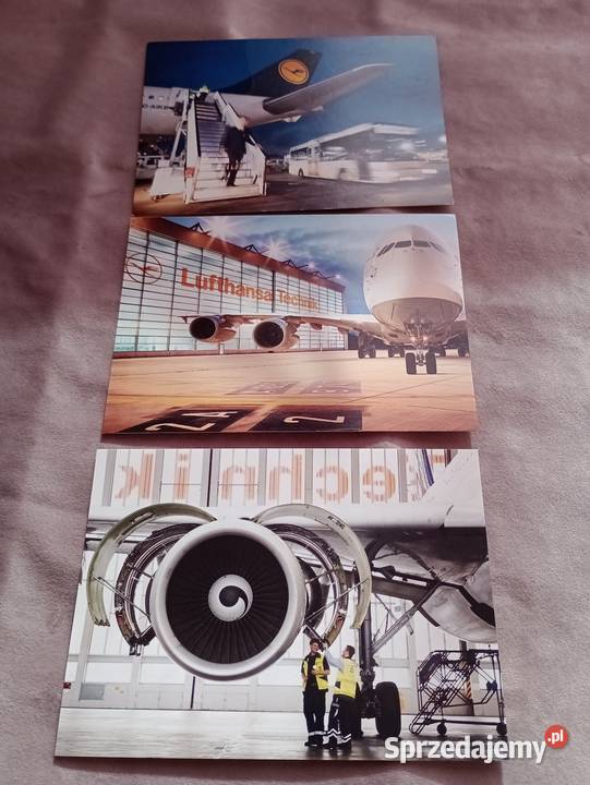 3 pocztówki Lufthansa Łódź